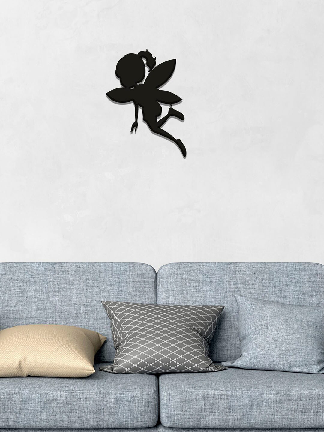 

ArtVibes Black Fairy Angel Design Art Wooden Wall Hanging