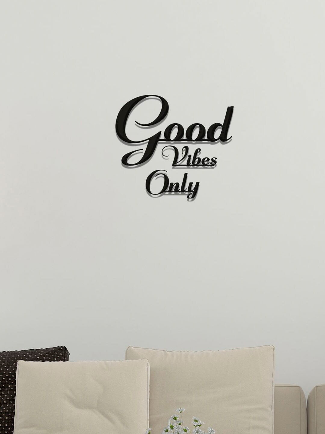 

ArtVibes Black Patterned Good Vibes Only Wooden Wall Hanging