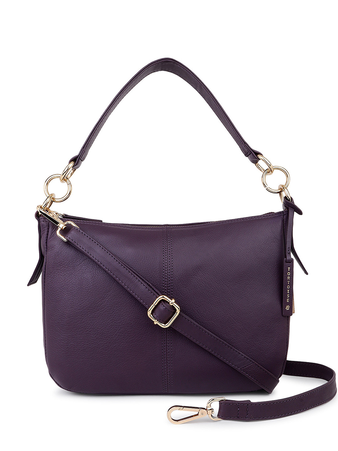 

Tortoise Jollie Textured Leather Handheld Bag, Purple