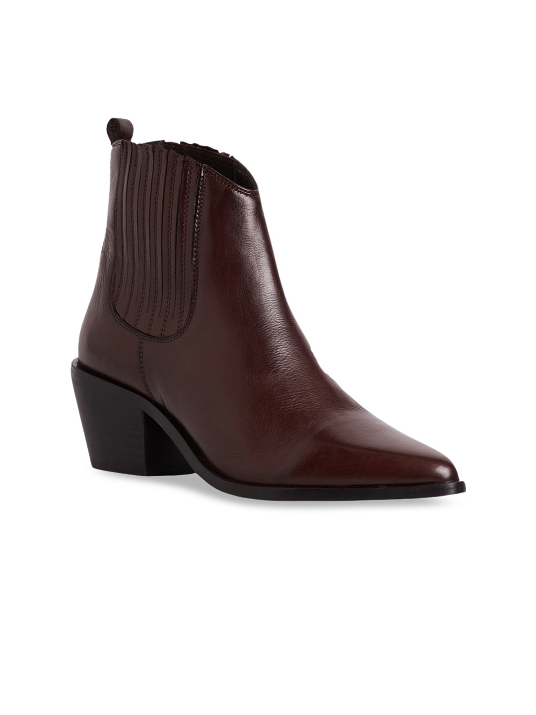 

Peach Flores Women Amelia Textured Leather Regular Boots, Brown