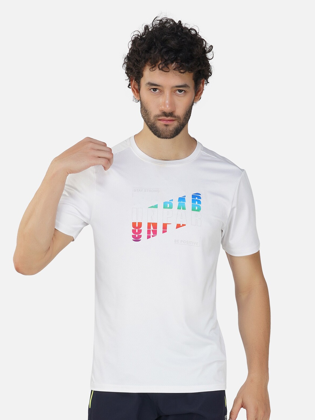 

UNPAR Typography Printed Cool Max Sports T-shirt, White