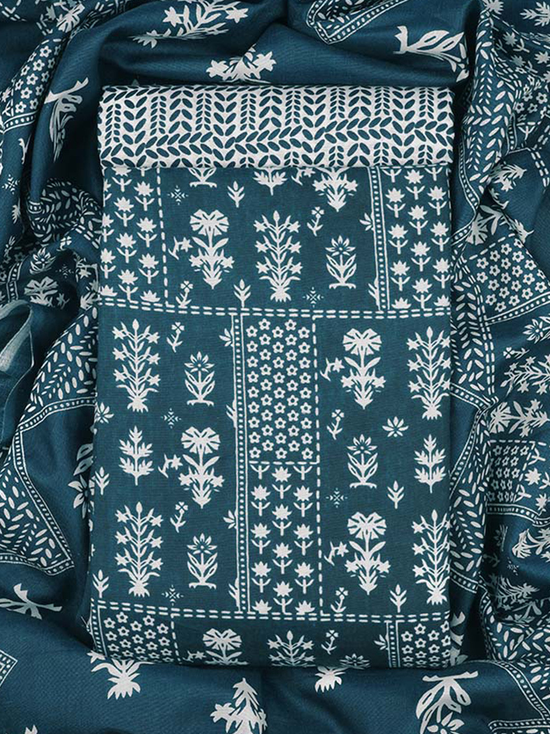 

Sun Fashion And Lifestyle Floral Printed Unstitched Dress Material, Blue