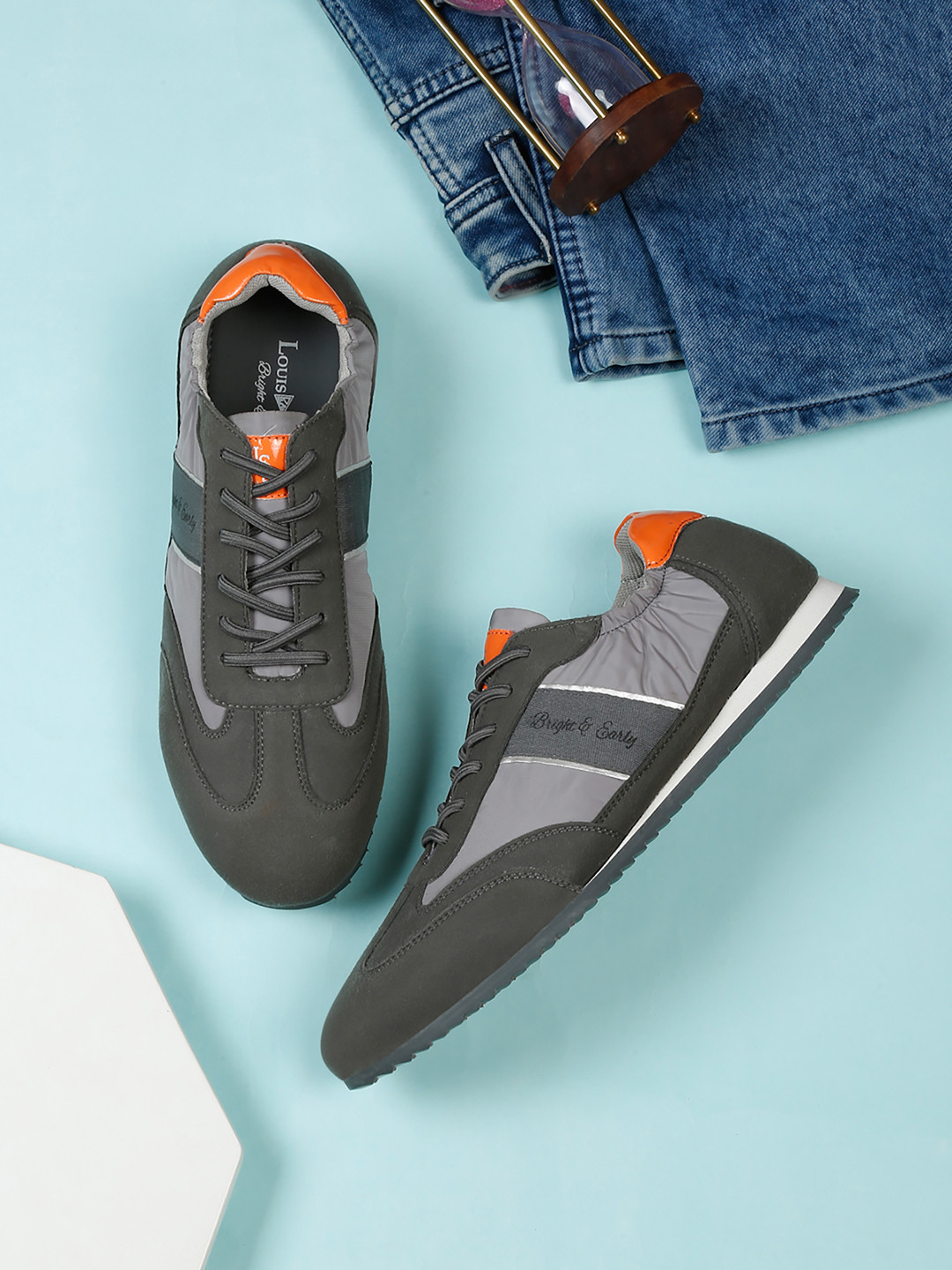 

LOUIS STITCH Men Elastic Casual Sneakers, Grey