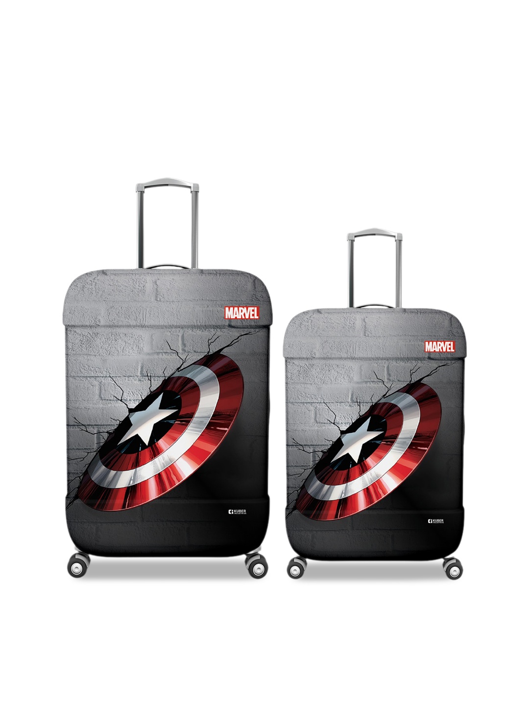 

Kuber Industries Set Of 2 Avenger Printed Luggage Cover, Grey