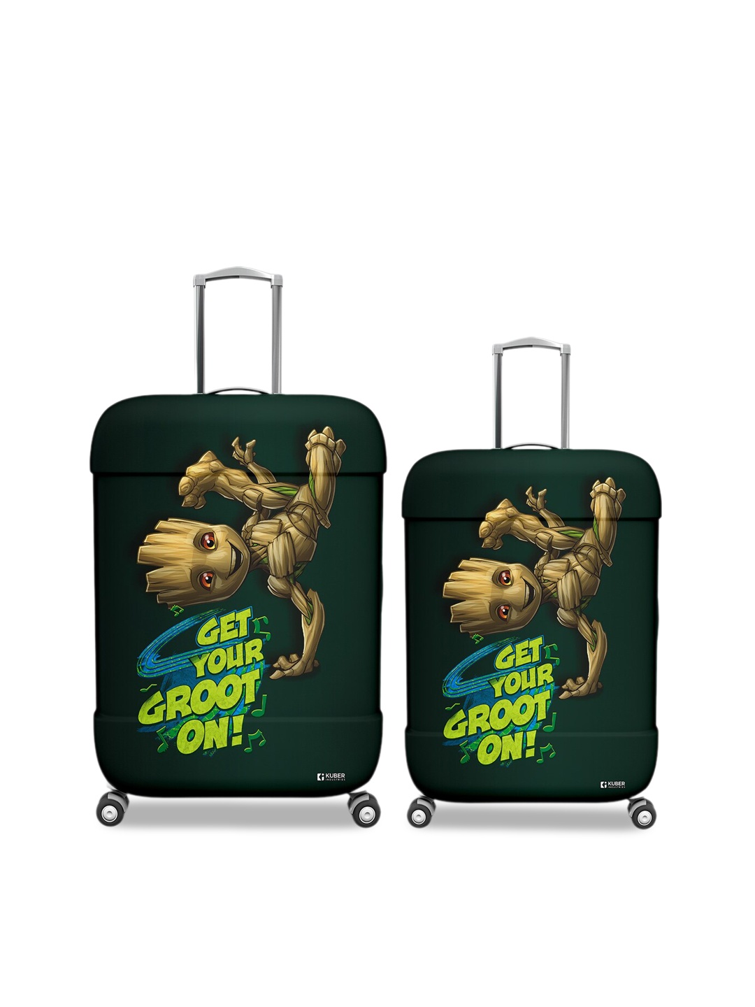 

Kuber Industries Set of 2 Printed Water Resistant Luggage Bag Cover, Green