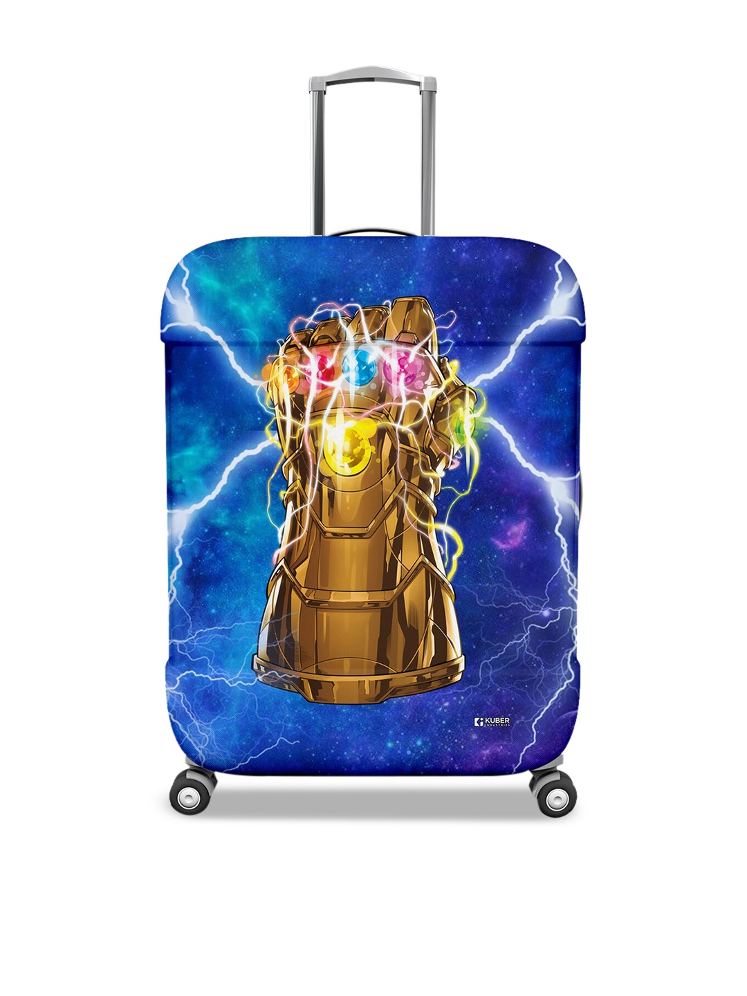 

Kuber Industries Marvel Printed Stretchable Suitcase Protector, Blue