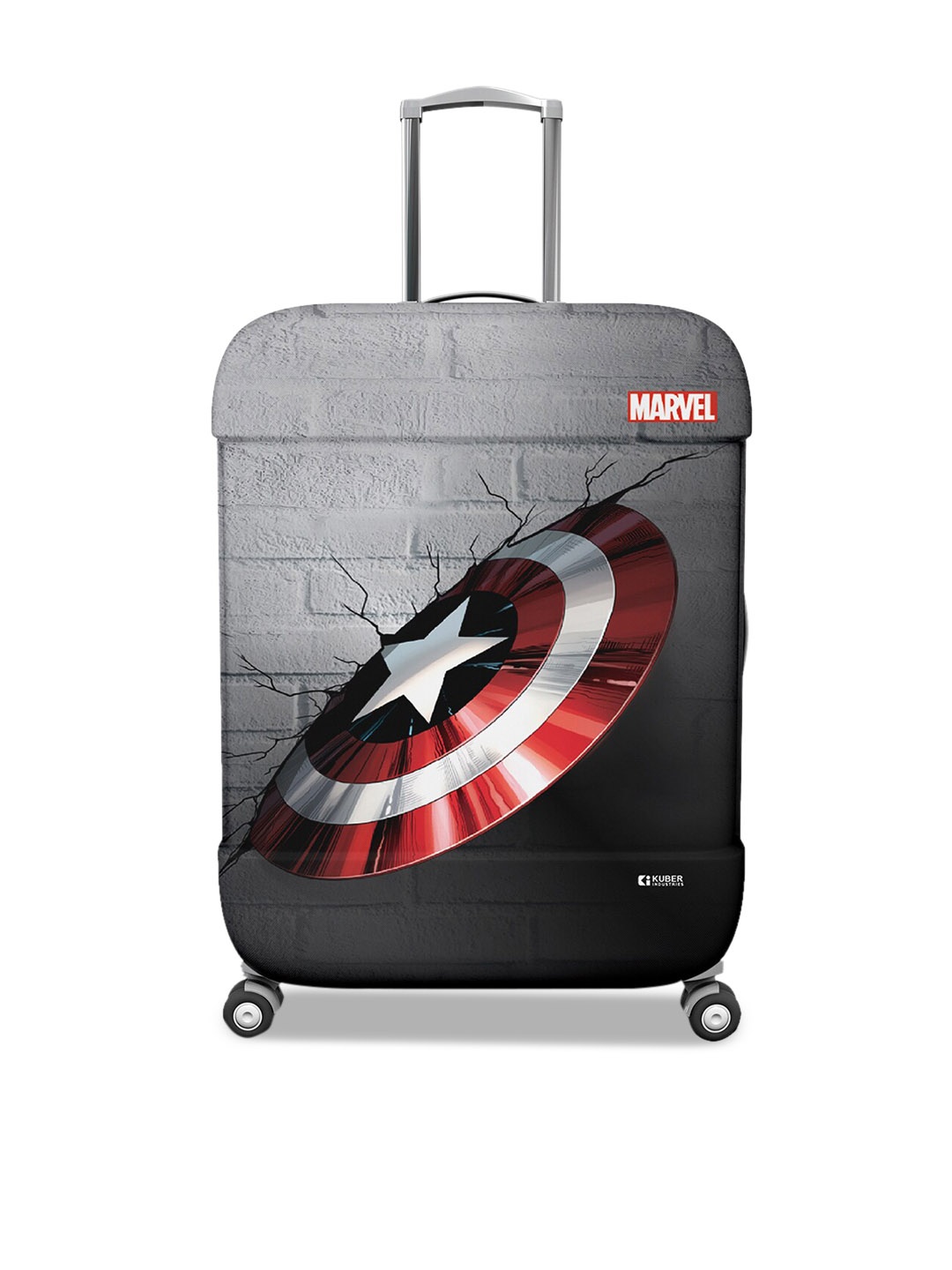 

Kuber Industries Captain America Shield Printed Luggage Cover, Grey