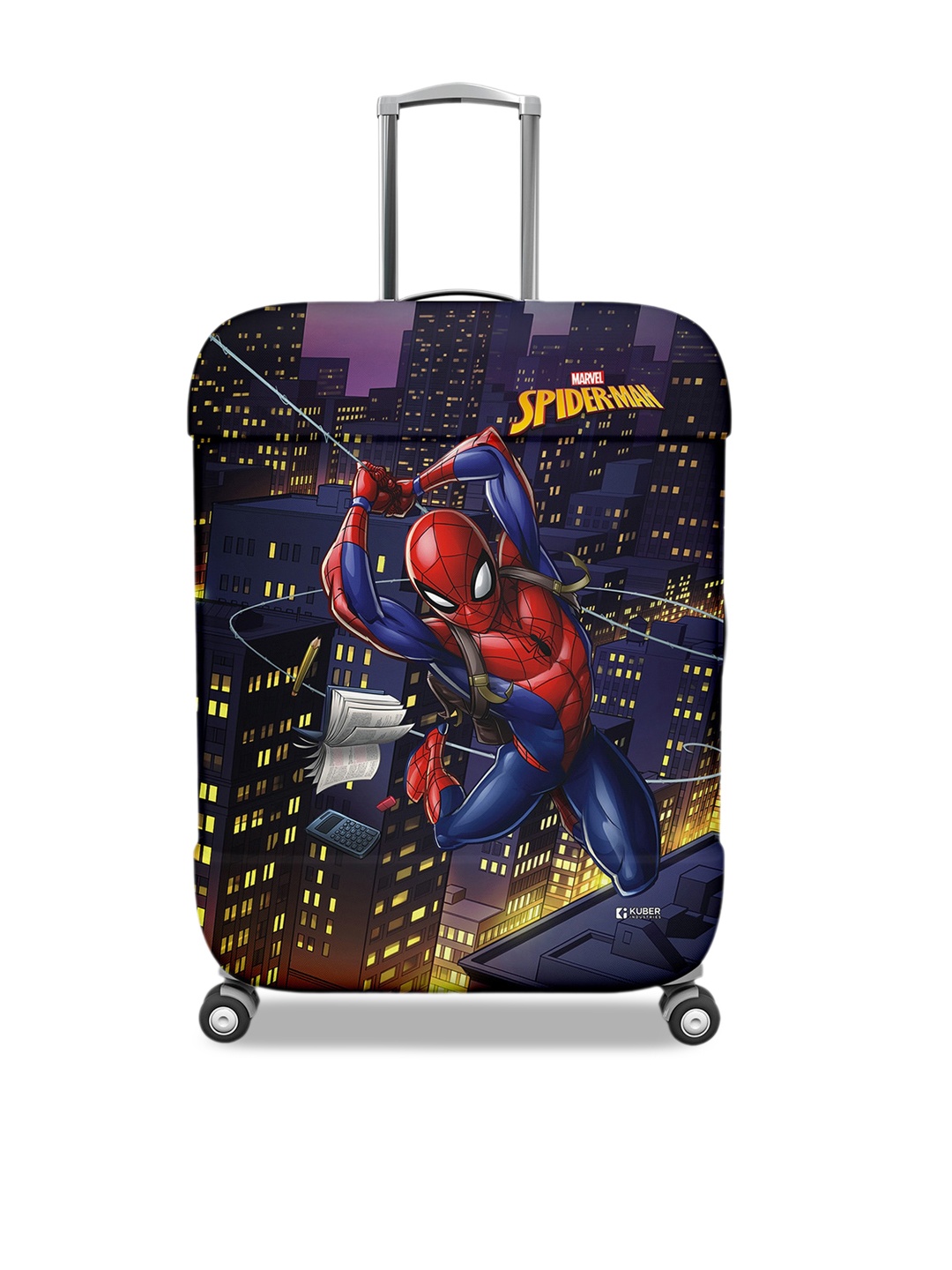 

Kuber Industries Marvel Spiderman Printed Stretchable Luggage Cover, Purple
