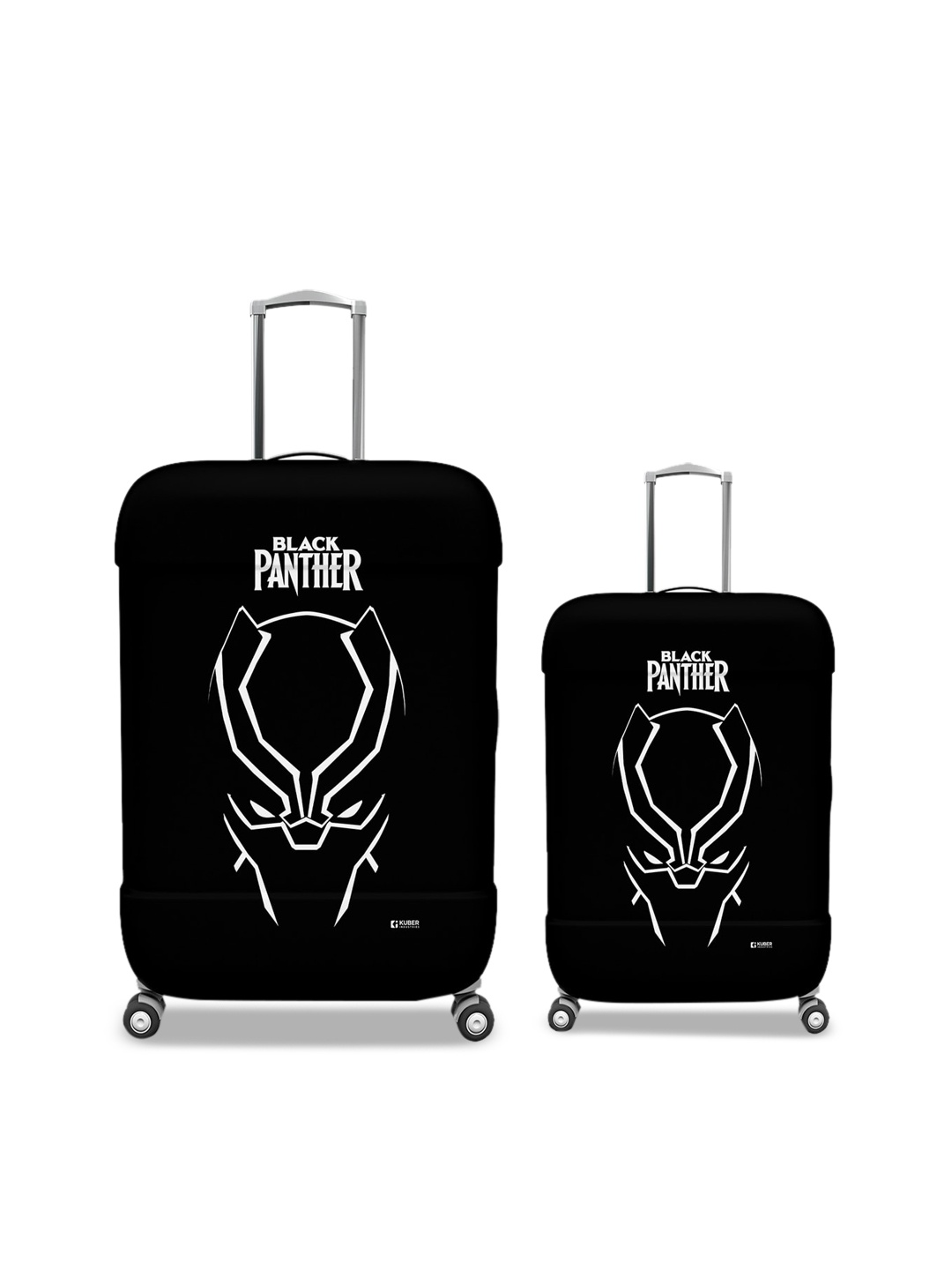 

Kuber Industries Set Of 2 Black Printed Luggage Cover