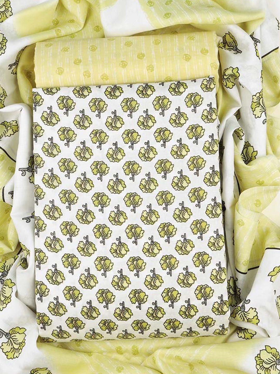 

Sun Fashion And Lifestyle Ethnic Motifs Printed Unstitched Dress Material, Yellow