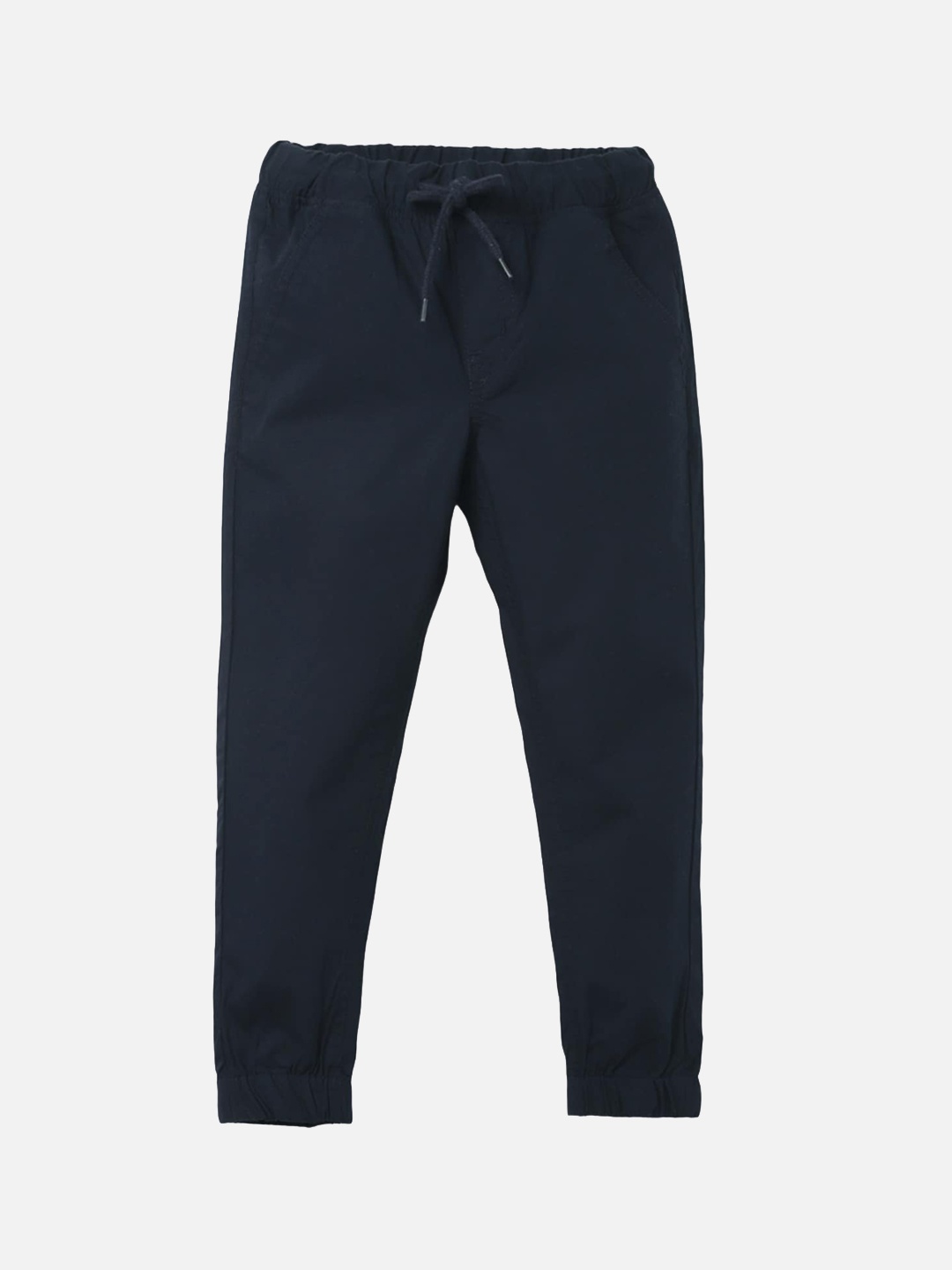 

UrbanMark Boys Mid Rise Pure Cotton Joggers, Navy blue