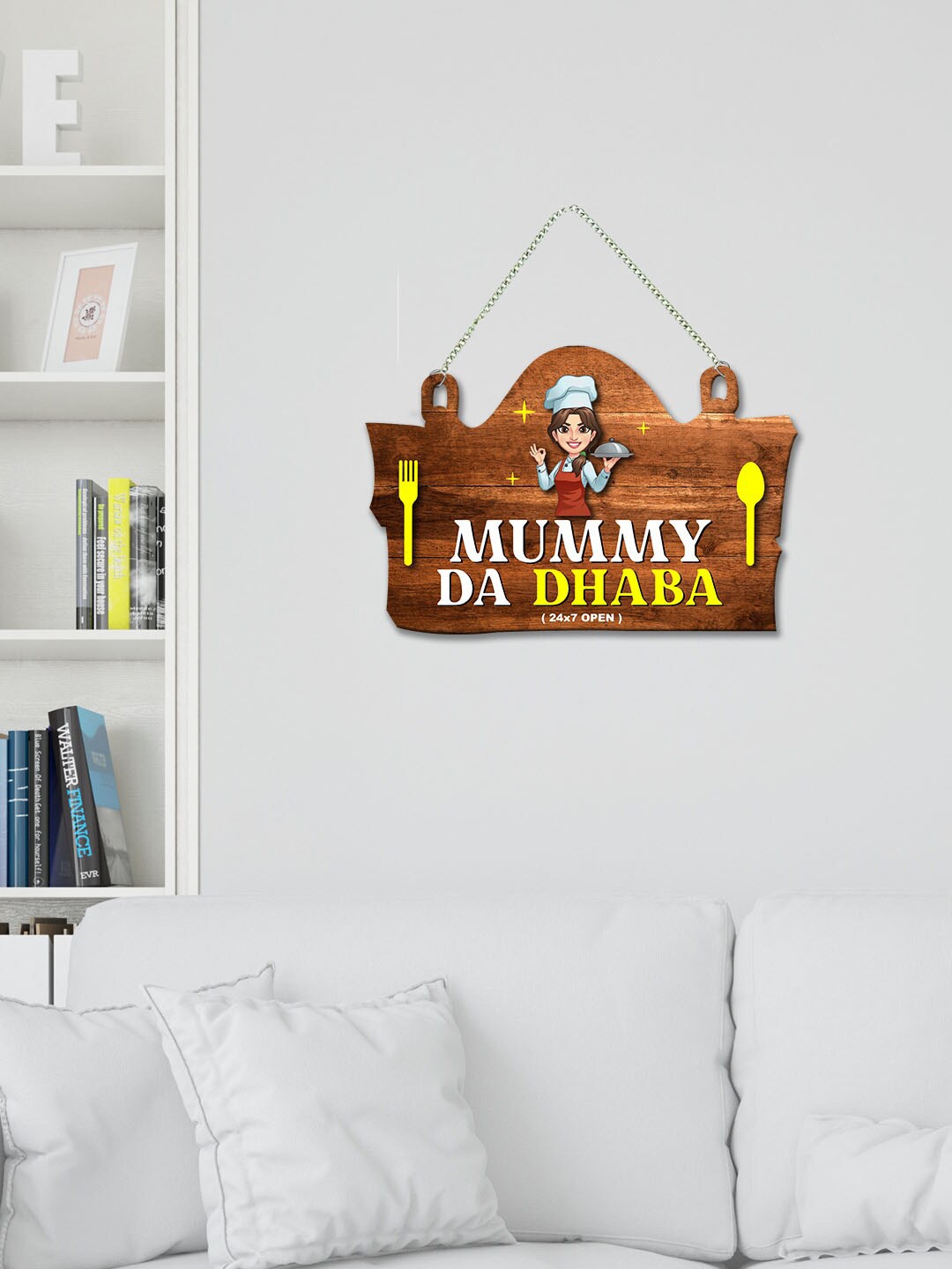 

ArtVibes Brown & Yellow Kitchen Quotes Wooden Wall Hanging
