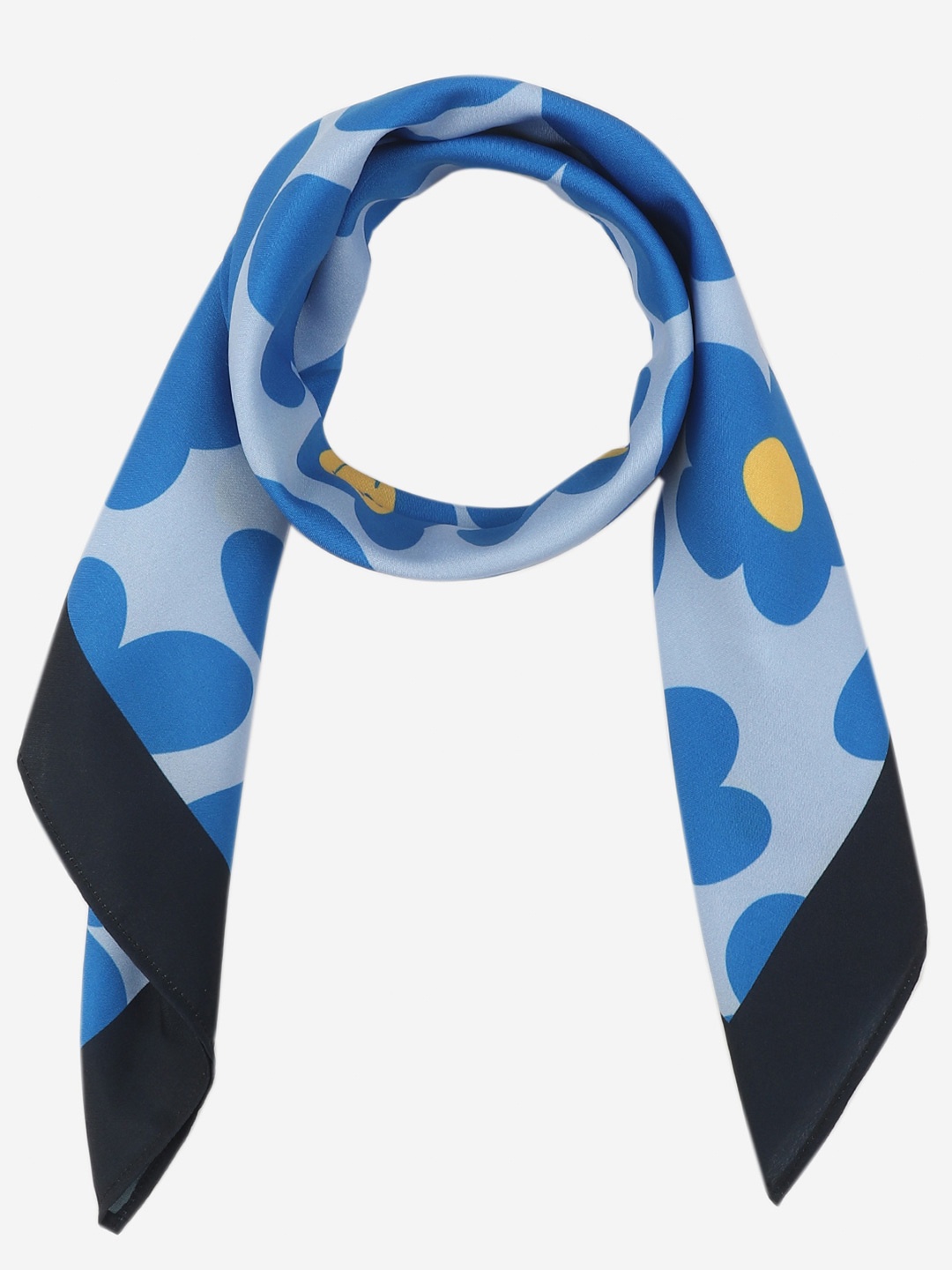 

Beau Design Women Floral Printed Scarf, Blue