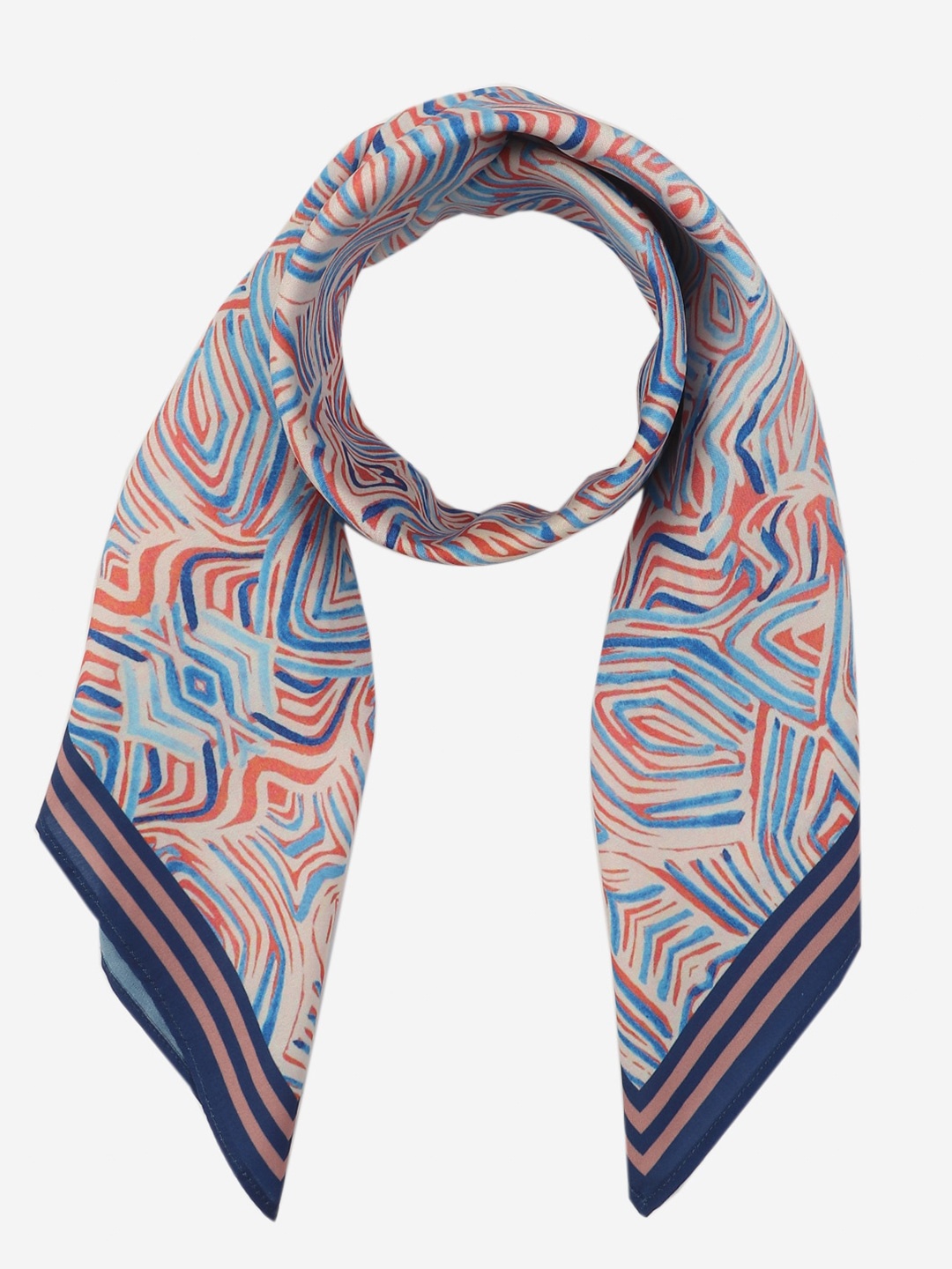 

Beau Design Women Abstract Printed Scarf, Blue