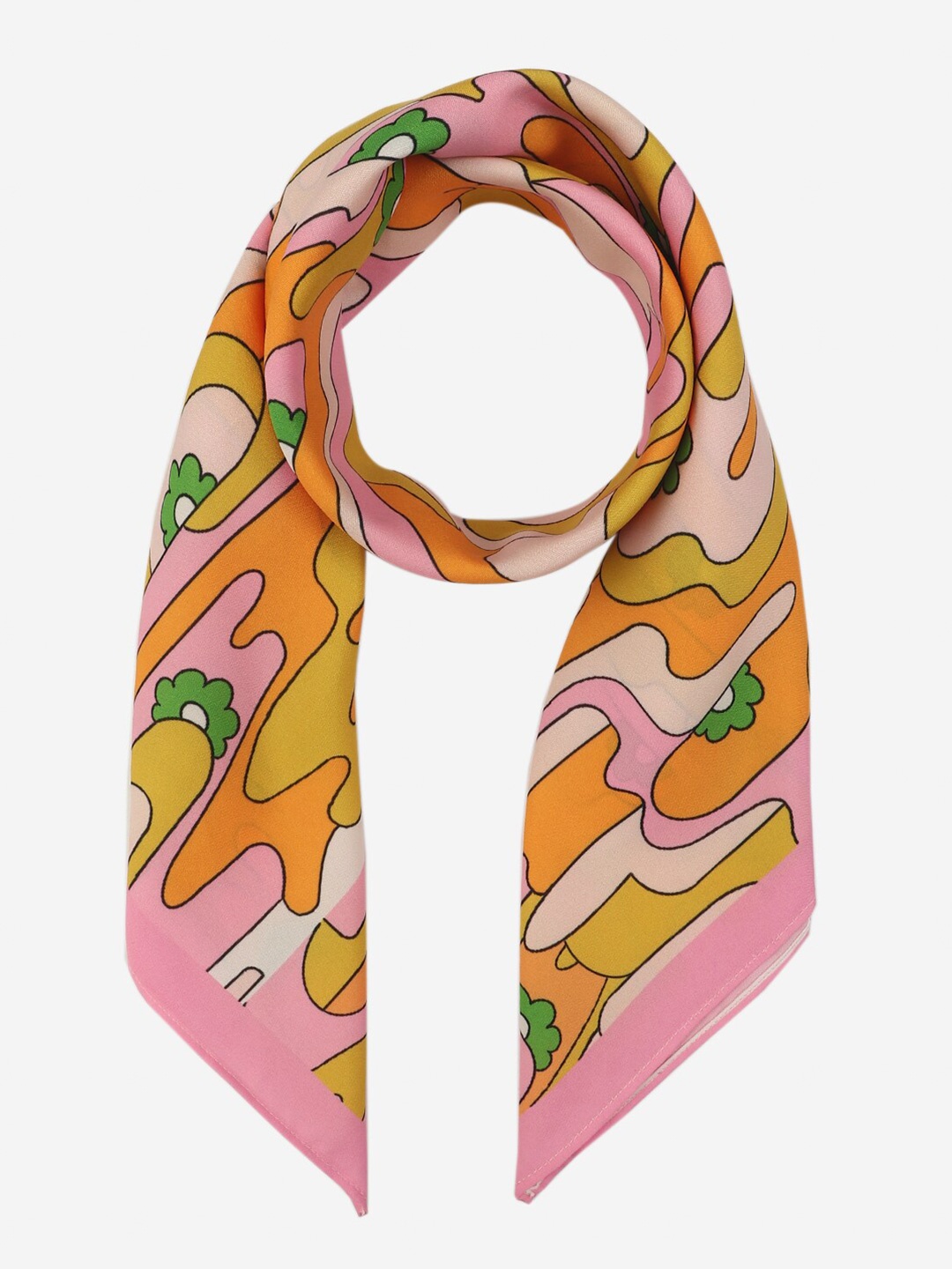 

Beau Design Women Abstract Printed Scarf, Pink