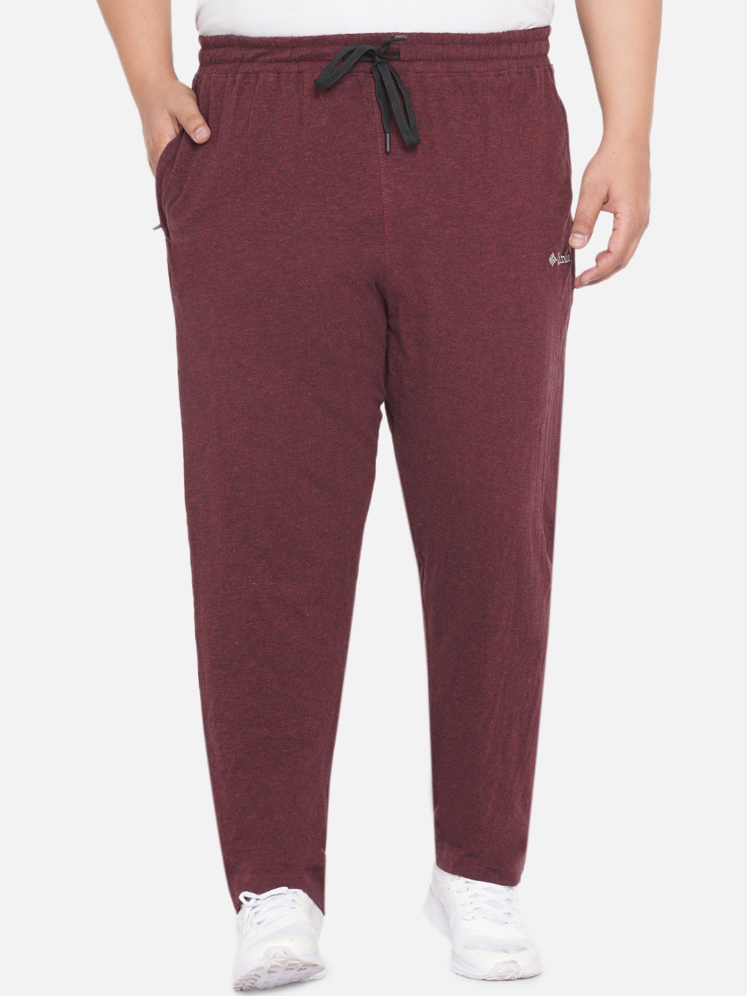 

Santonio Men Plus Size Mid Rise Regular Fit Pure Cotton Track Pants, Maroon
