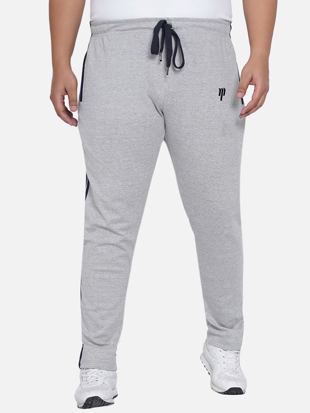 Santonio Men Plus Size Pure Cotton Track Pants, Grey