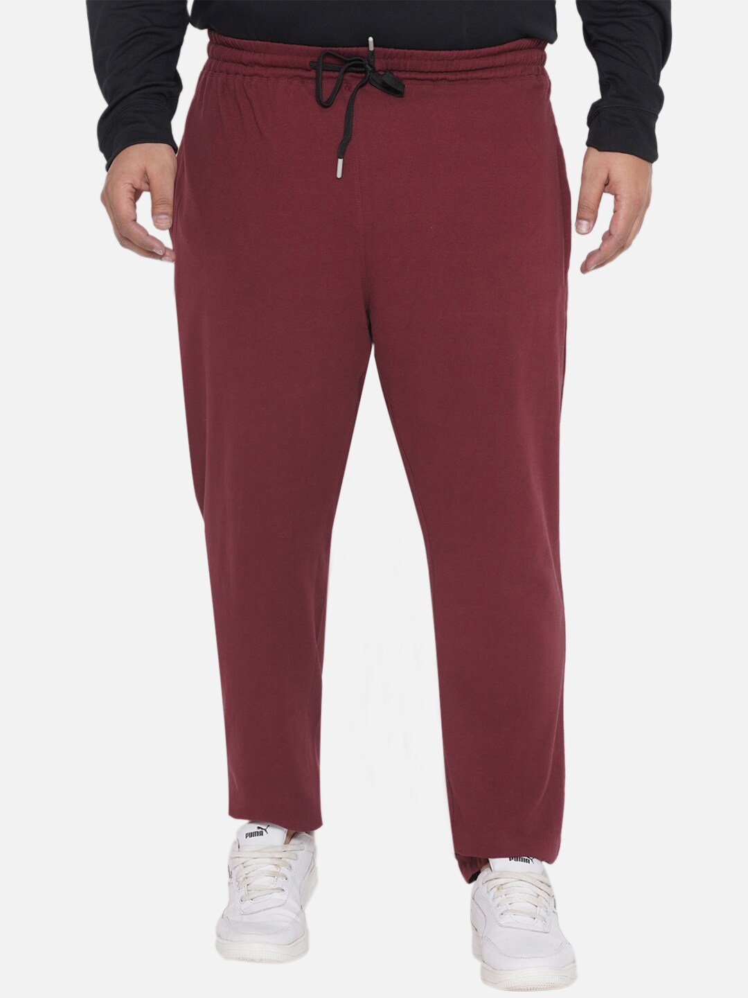 Santonio Men Plus Size Pure Cotton Track Pants, Maroon