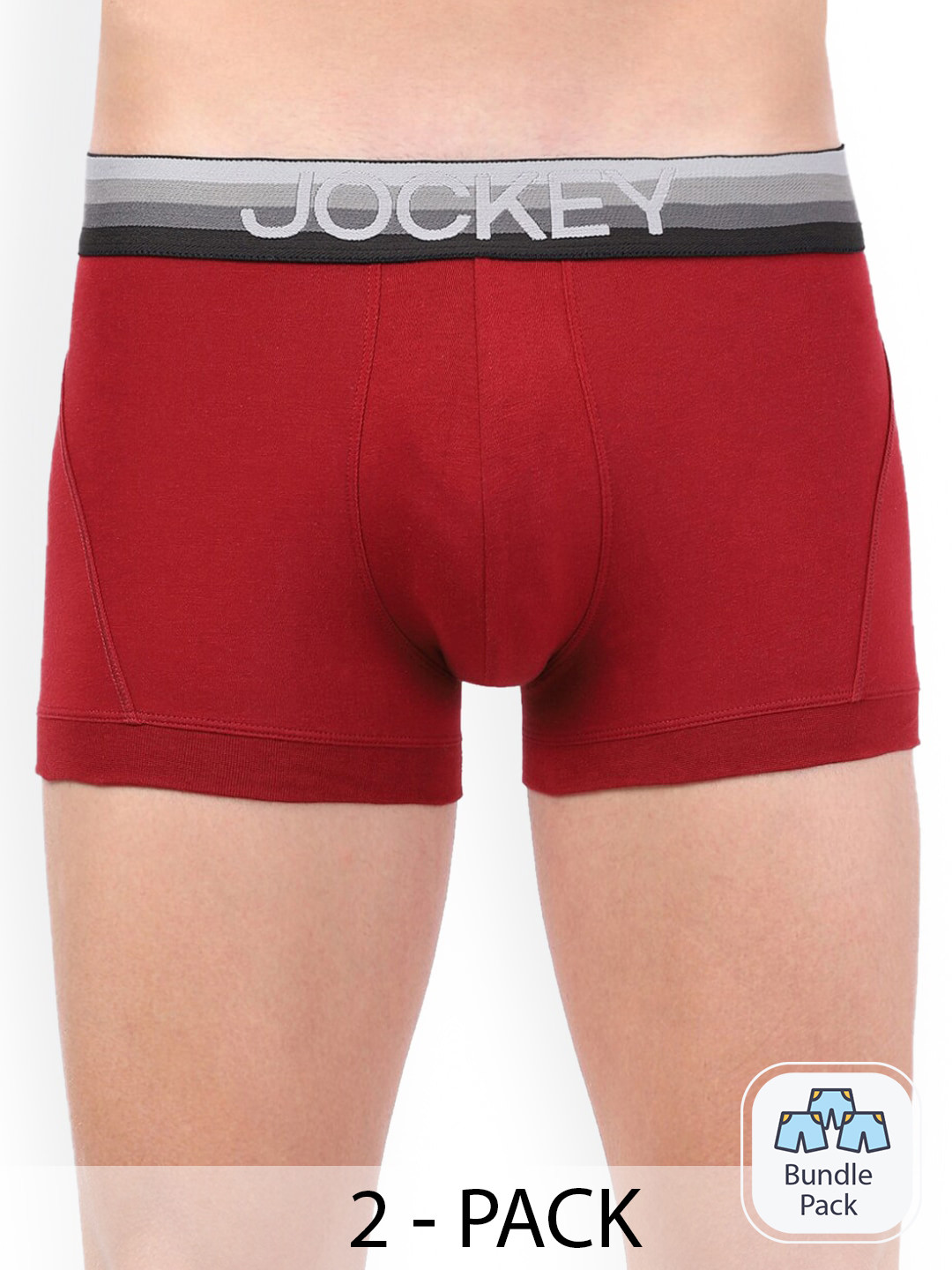 

Jockey Pack Of 2 Cotton Short Trunks, Red