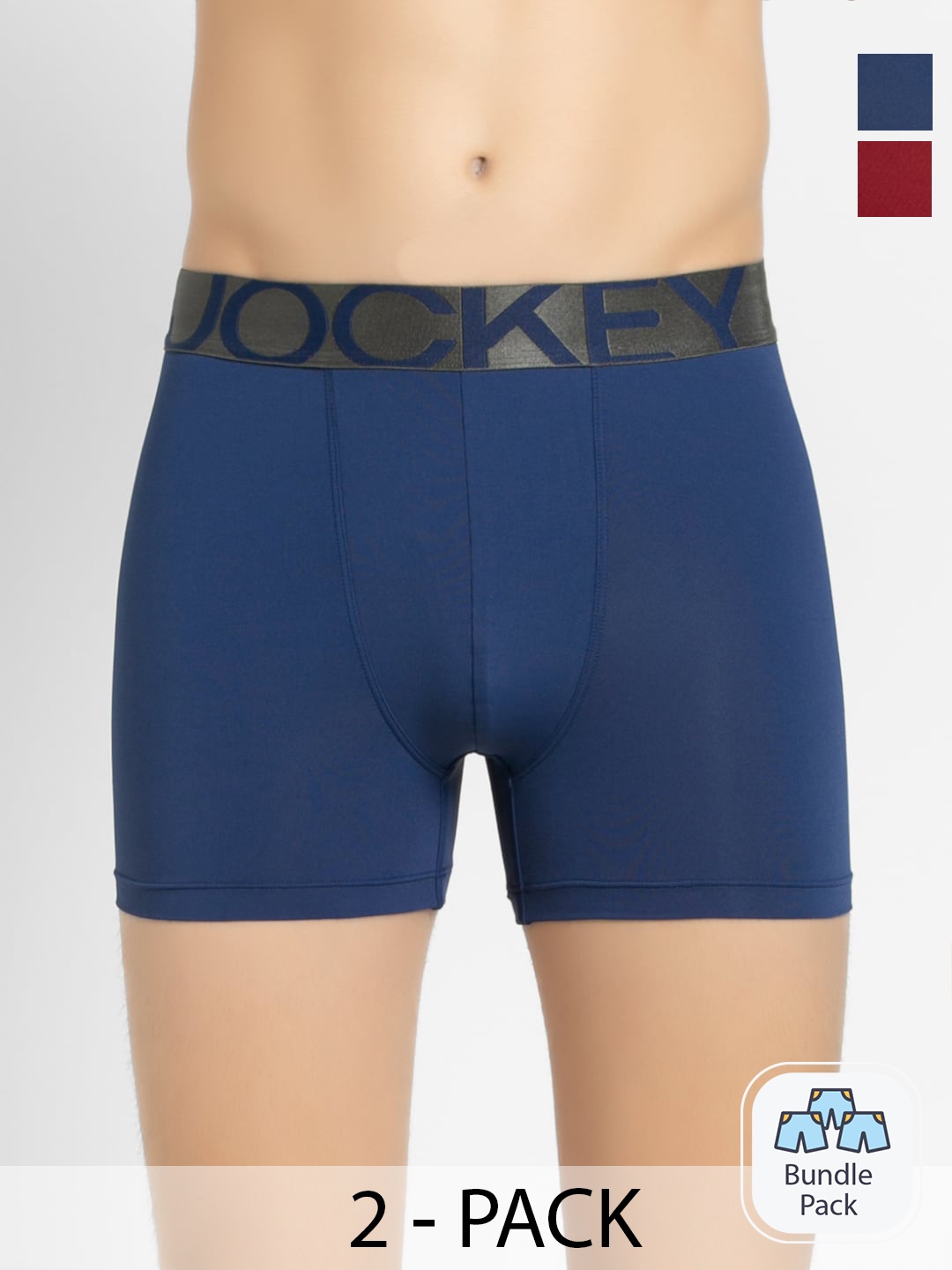 

Jockey Pack Of 2 Outer Elastic Short Trunks, Navy blue