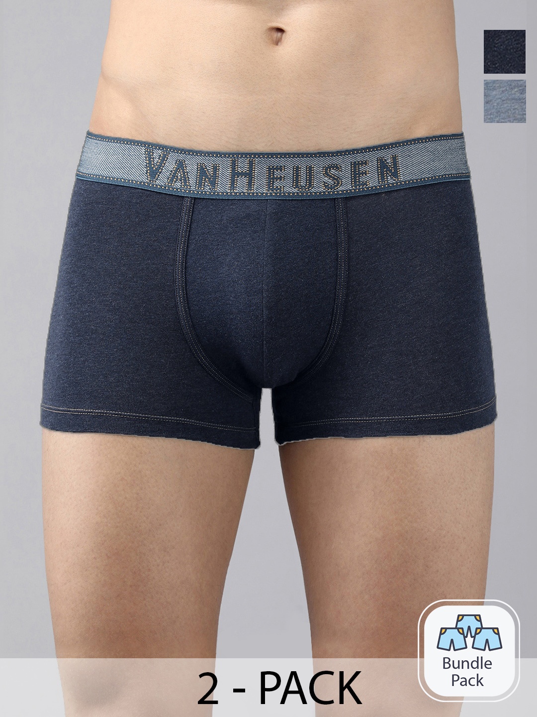 

Van Heusen Pack Of 2 Outer Elastic Short Trunks, Navy blue