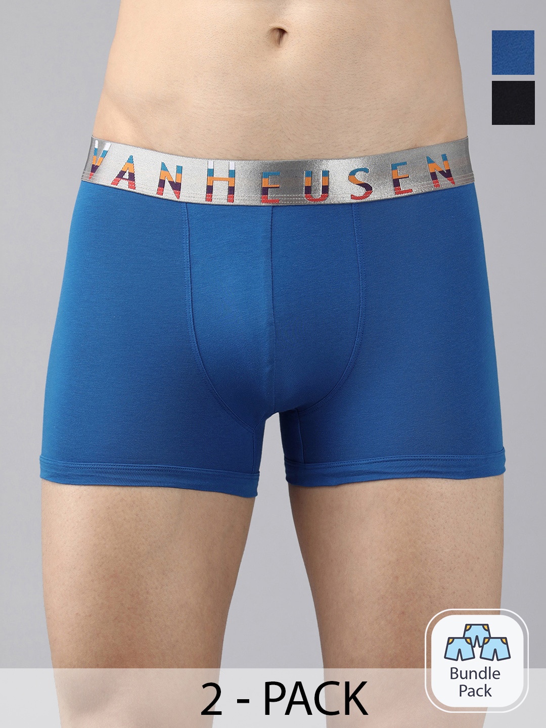 

Van Heusen Pack Of 2 Outer Elastic Short Trunks, Blue