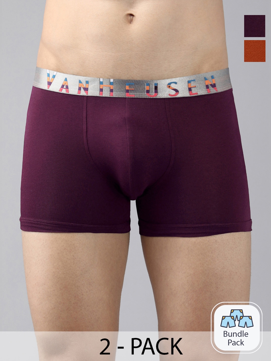 

Van Heusen Pack Of 2 Outer Elastic Short Trunks, Maroon