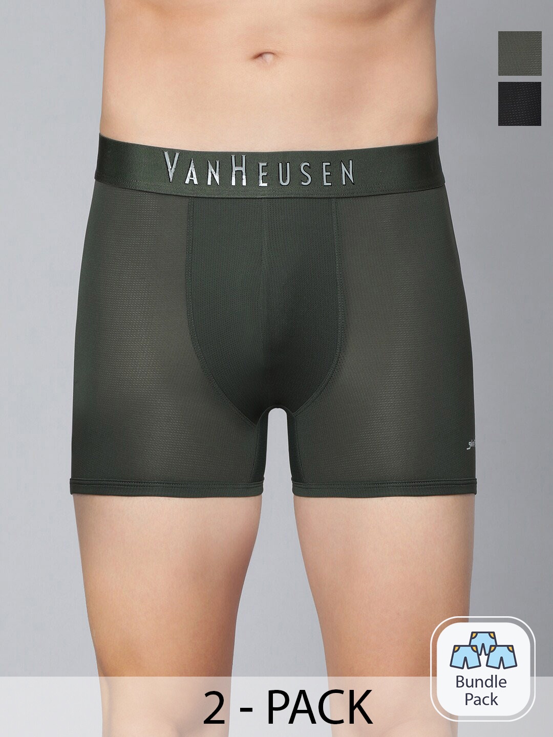 

Van Heusen Pack Of 2 Outer Elastic Short Trunks, Olive