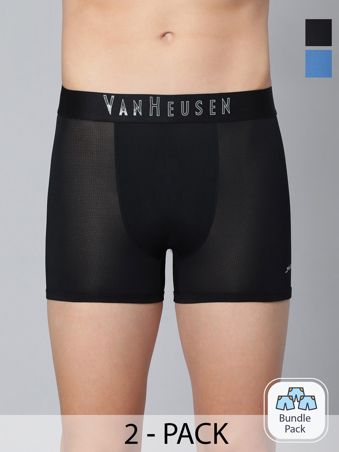 

Van Heusen Pack Of 2 Outer Elastic Short Trunks, Blue
