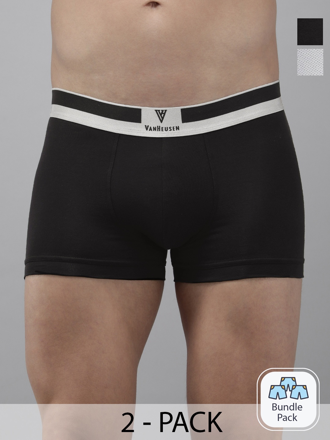 

Van Heusen Pack Of 2 Outer Elastic Short Trunks, Black