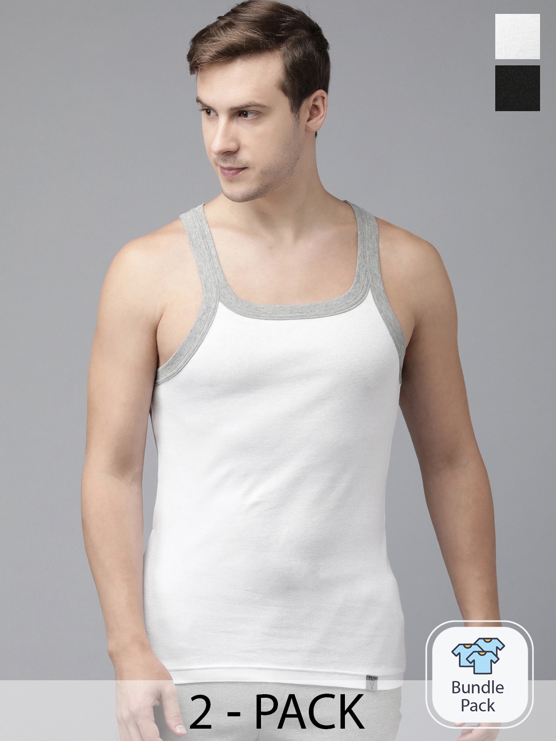 

Van Heusen Pack Of 2 Square Neck Pure Cotton Undershirt Innerwear Vests, White