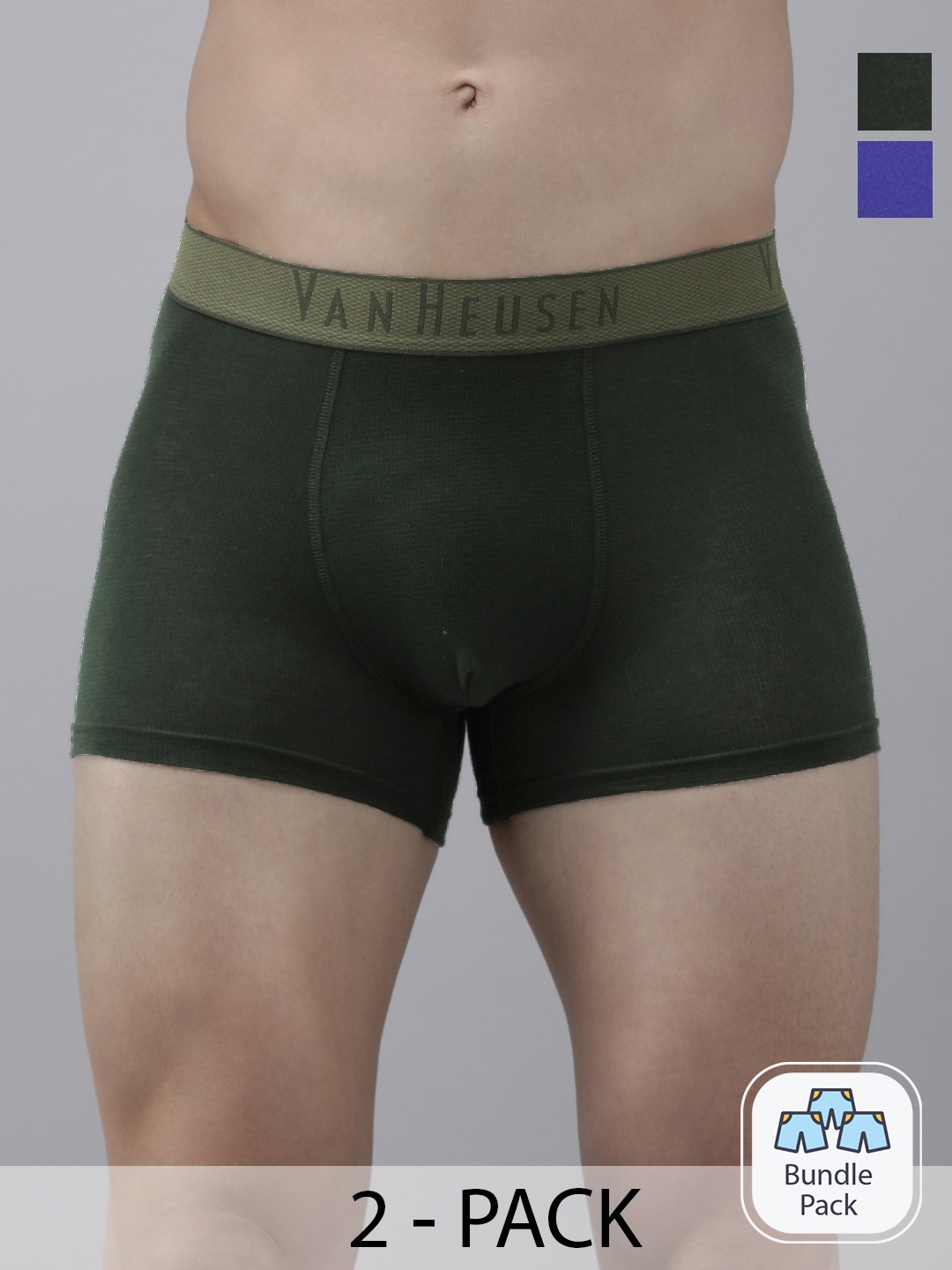 

Van Heusen Pack Of 2 Outer Elastic Short Trunks, Olive