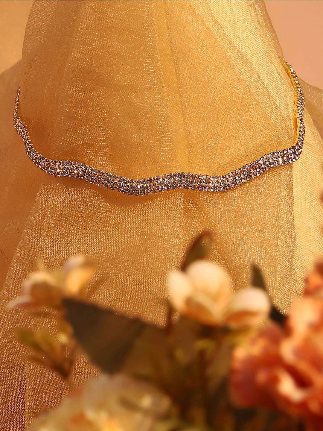 

SOHI Silver-Plated Stones-Studded Necklace & Earrings