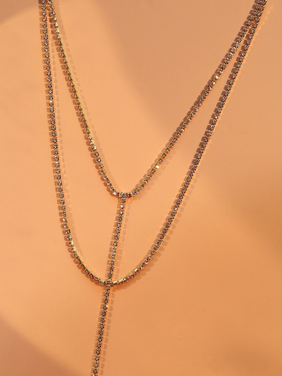 

SOHI Silver-Plated Artificial Stones Necklace, Gold