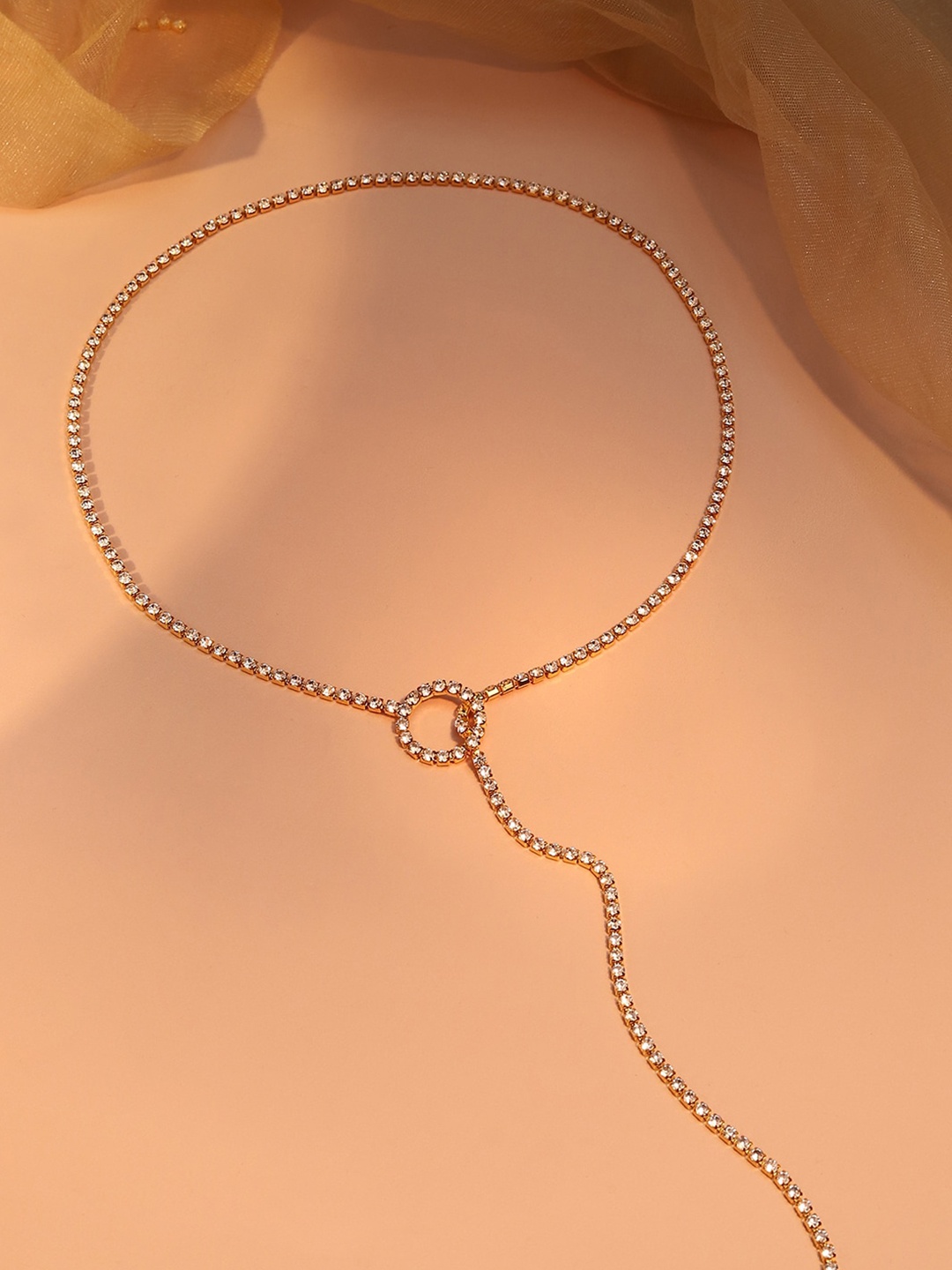 

SOHI Gold Plated Artificial Stones Minimal Necklace