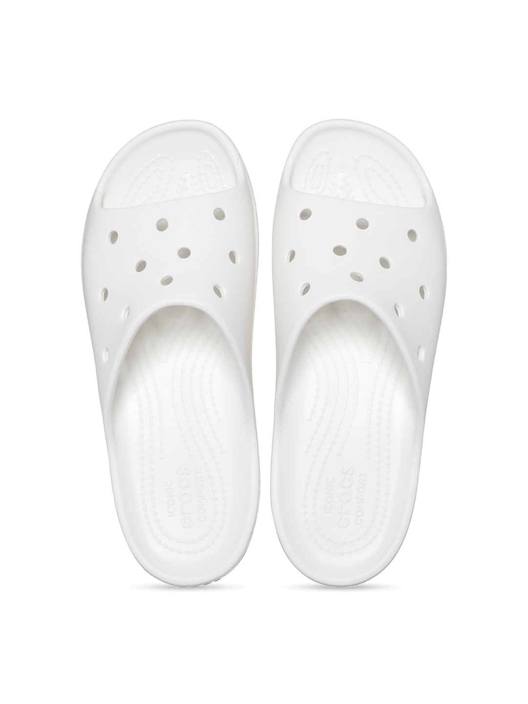 

Crocs Women Self Design Croslite Sliders, White