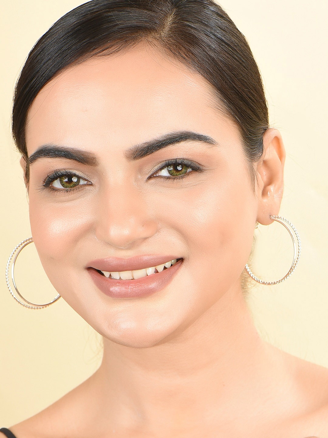 

ToniQ Silver-Plated Circular Hoop Earrings