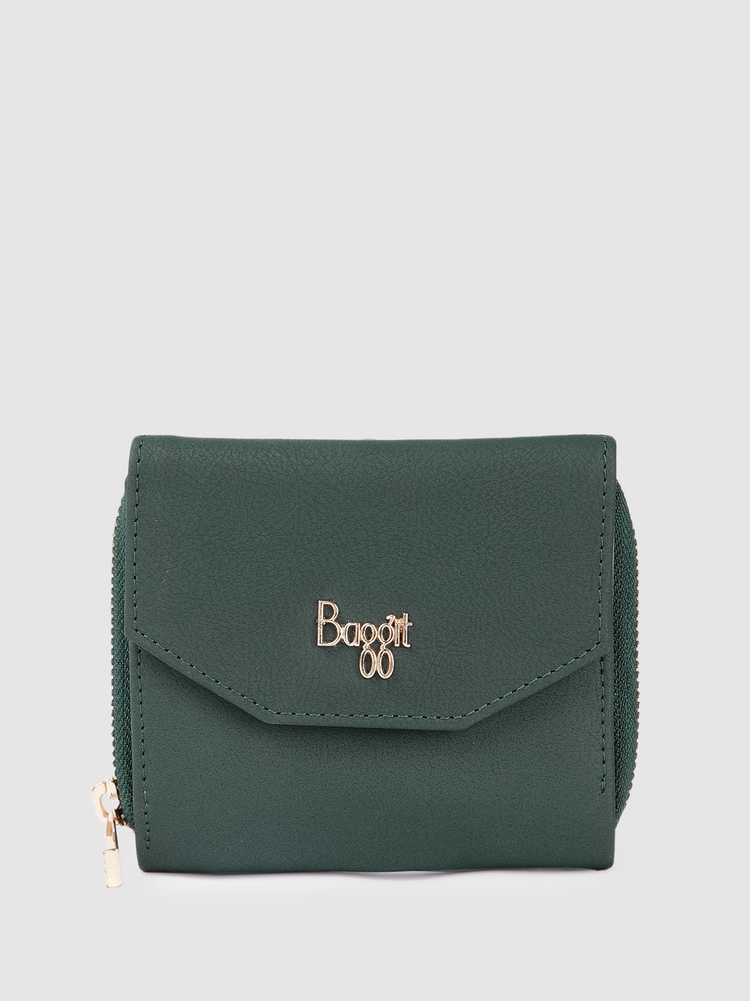 

Baggit Women Solid Fold Wallet, Green