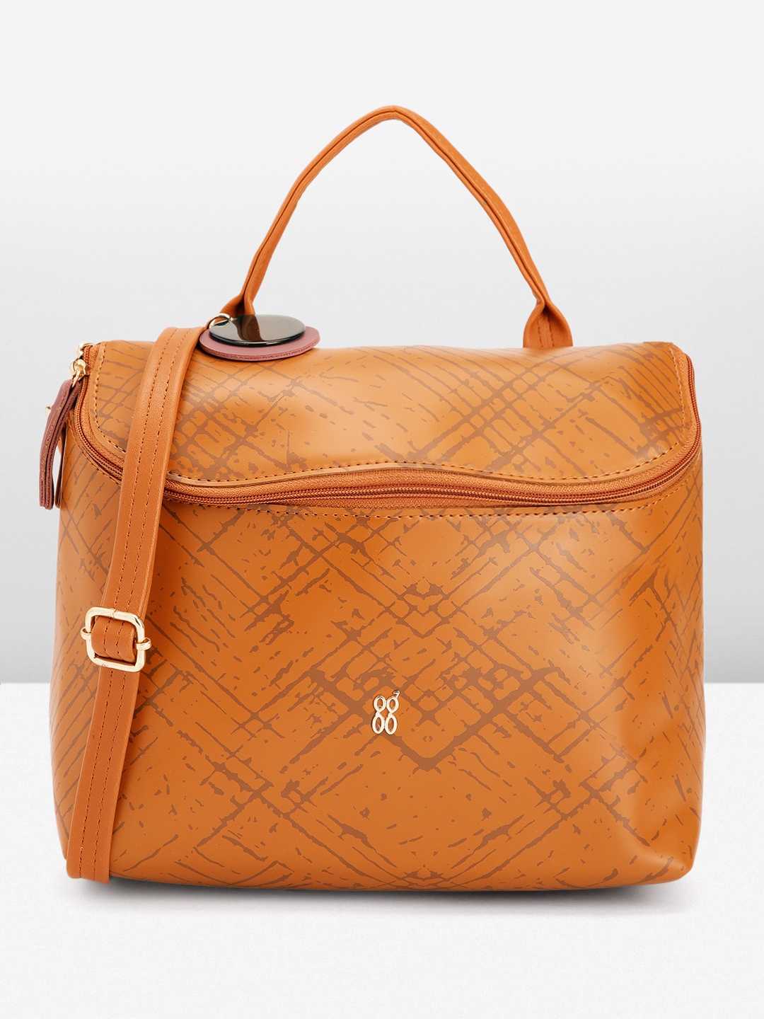

Baggit Printed Satchel, Tan