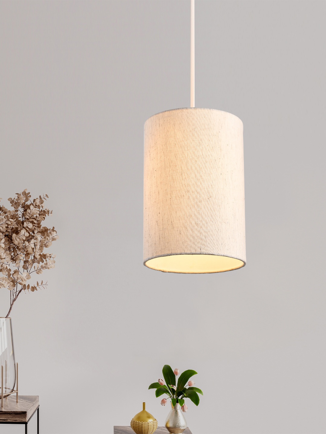 

Decazone Beige Textured Hanging Pendant Ceiling Lamp