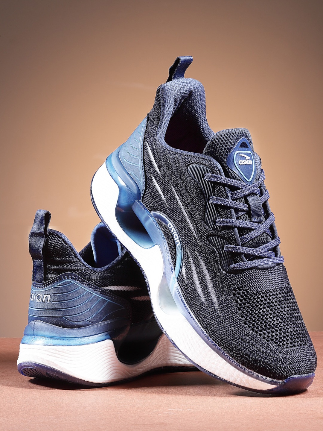 

ASIAN Men Mesh Running Sports Shoes, Navy blue