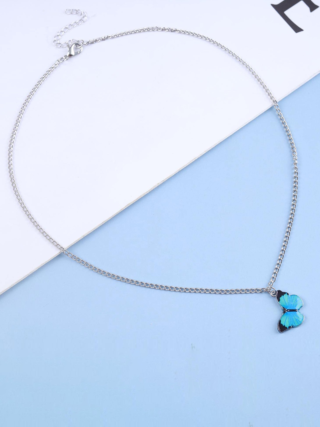 

VAGHBHATT Silver-Plated Butterfly Necklace