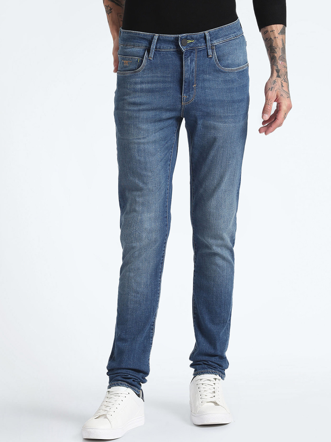 

Flying Machine Men Super Skinny Fit Light Fade Stretchable Jeans, Blue
