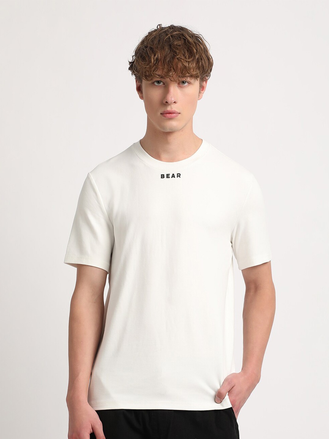 

THE BEAR HOUSE Typography Printed Slim Fit T-shirt, White