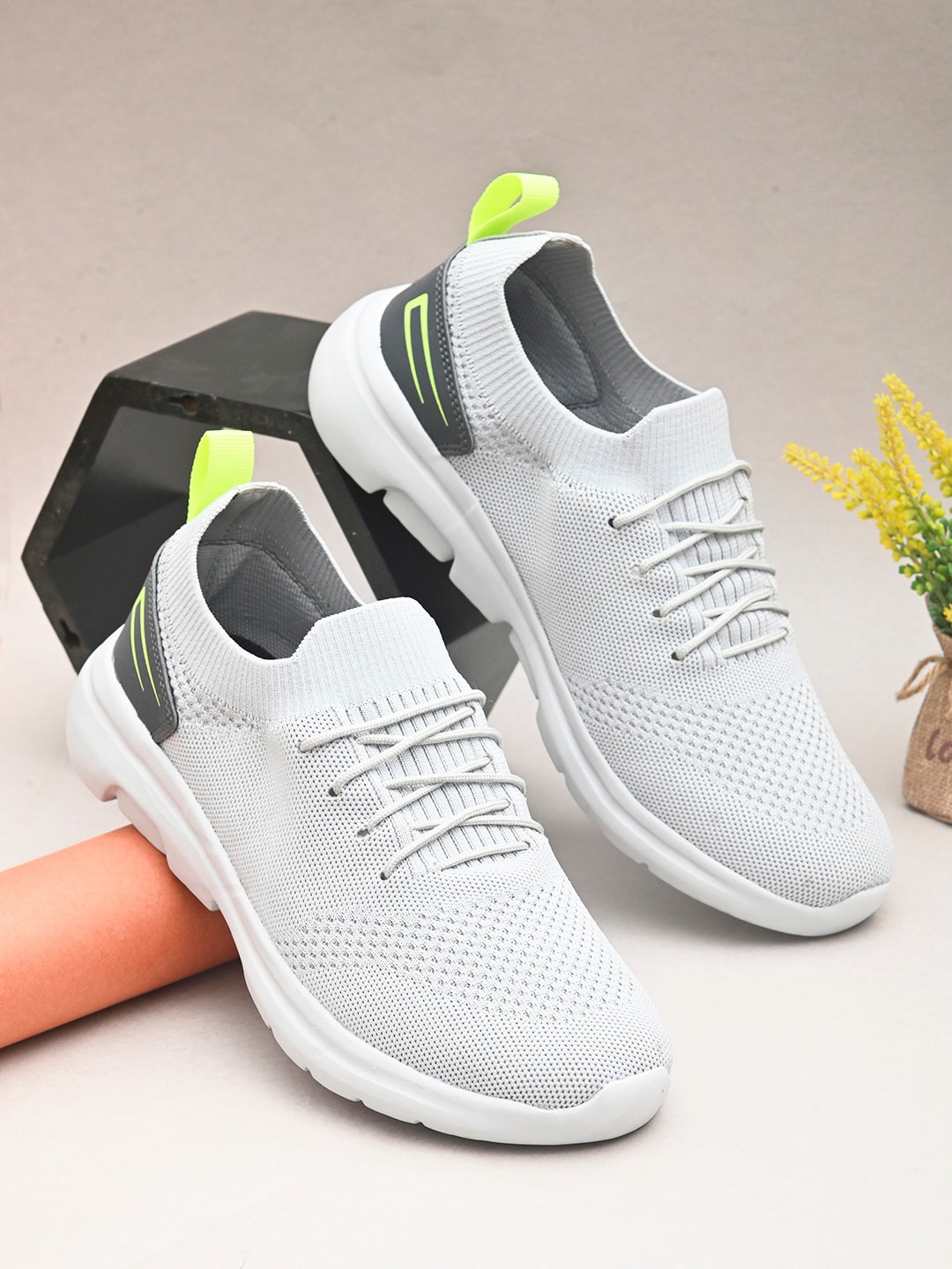 

Mast & Harbour Men Mesh Walking Shoes, Grey