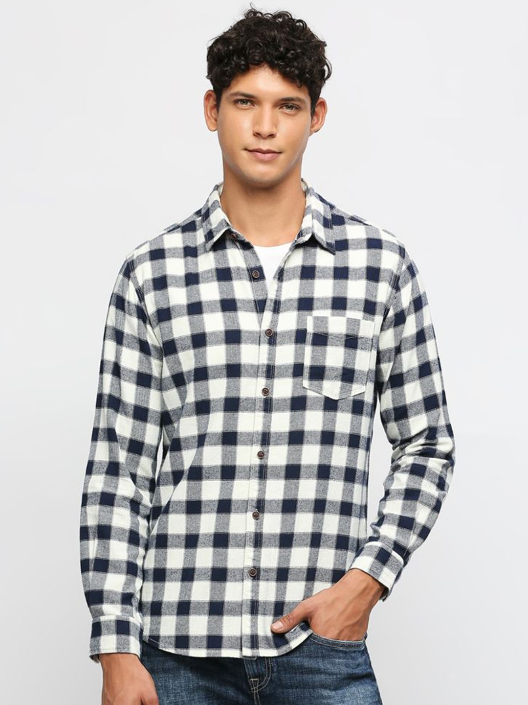 

Pepe Jeans Gingham Checked Pure Cotton Casual Shirt, Navy blue