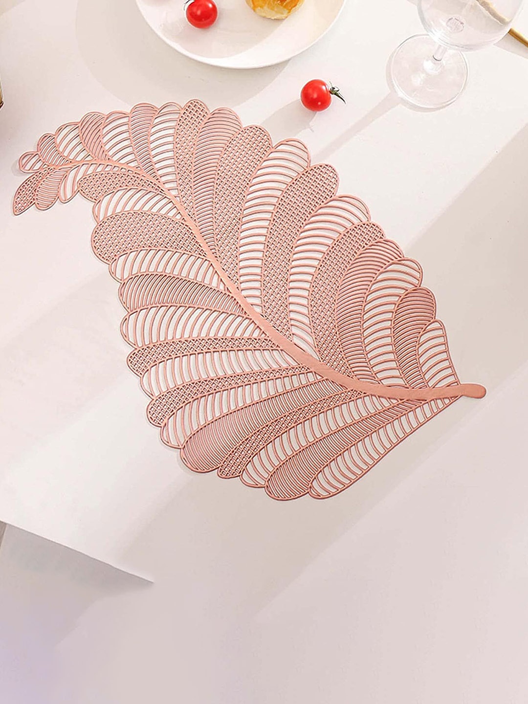 

Dakshya Industries Copper Toned 4 Pieces Geomatric Tede Mede Patta Table Placemats