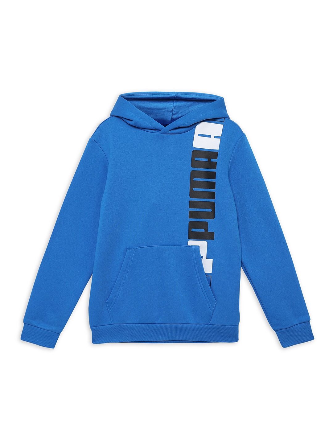 

Puma ESS+ LOGO Lab Youth Boys Brand Logo Printed Cotton Hooded Sweatshirts, Blue