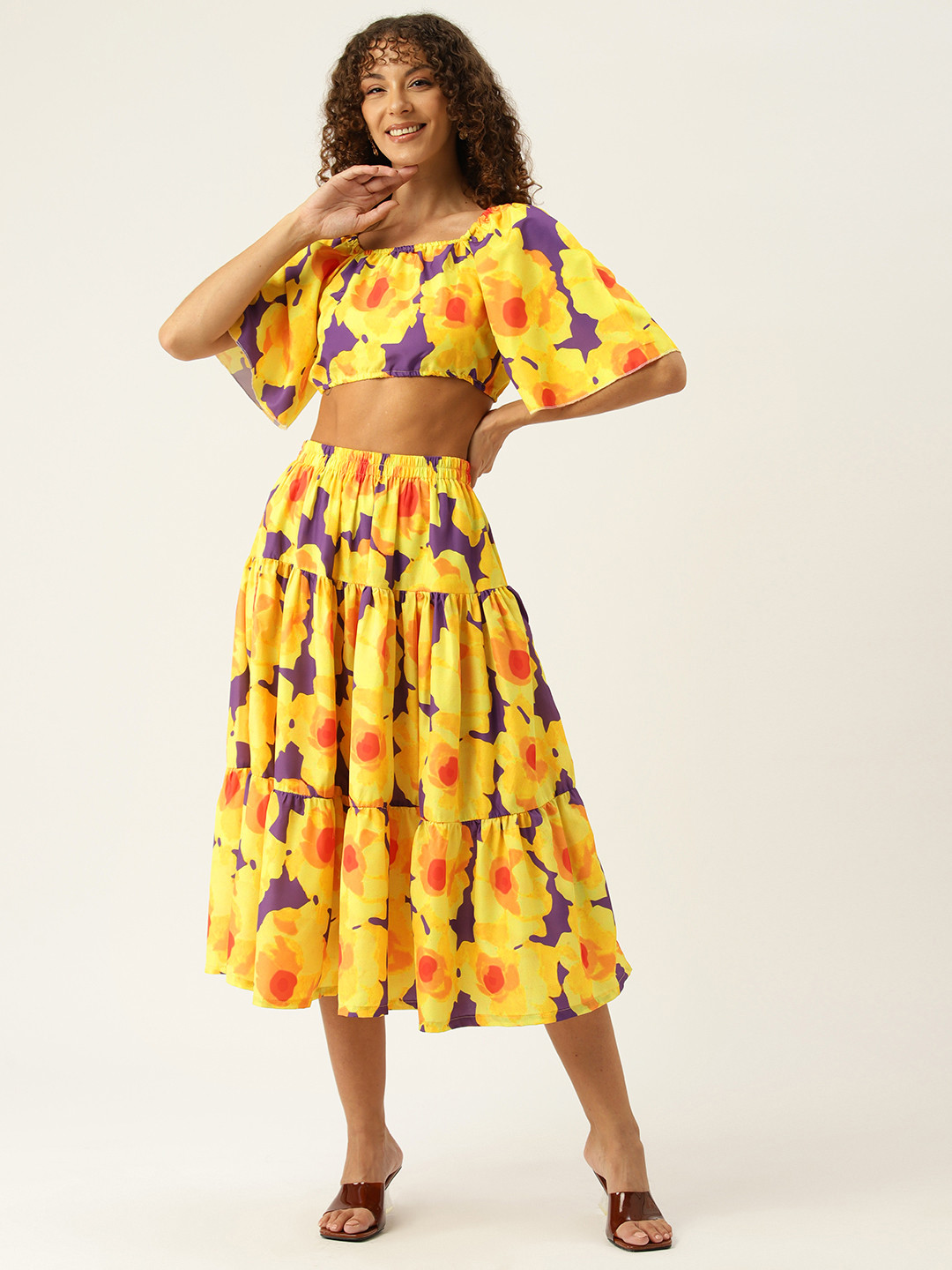 

Sleek Italia Printed Co-Ords, Yellow