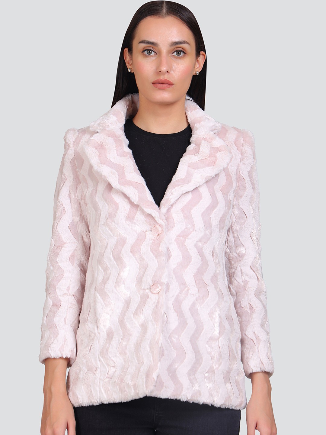 

YOUNG CLUB CLASSIC Long Sleeves Woollen Pea Coats, Pink